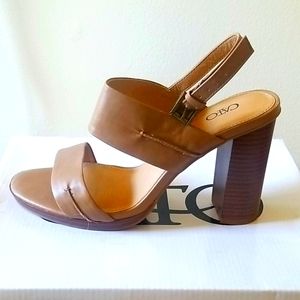 Tan block heels